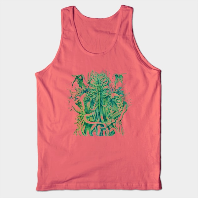 Green Cthuhlu Tank Top by MikeDubisch